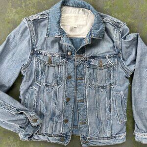 Men's RE Maison Martin Margiela x H&M Inside Out Denim Trucker Jacket Sz Med